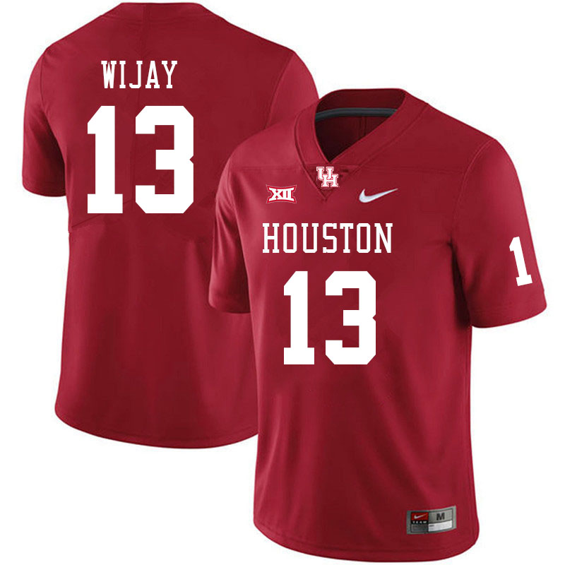 Men #13 Indiana Wijay Houston Cougars College Football Jerseys Stitched Sale-Red